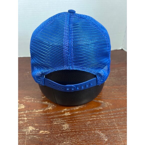 Vintage Mustang Services Company Blue Mesh Snapback Trucker Hat X3 - Picture 2 of 4